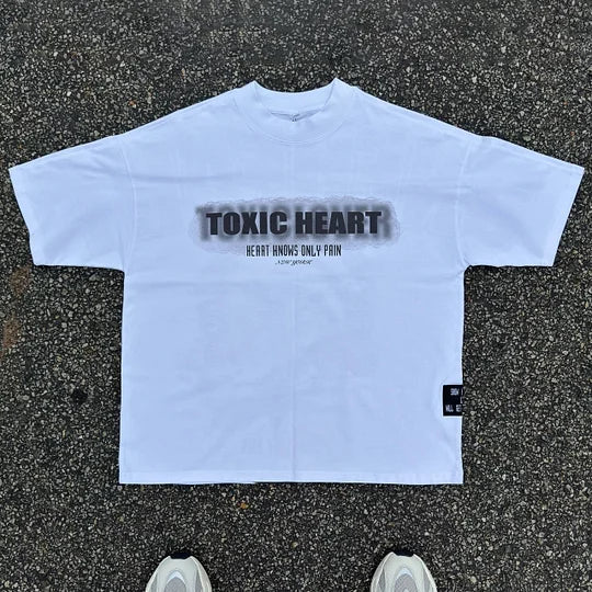 One Heart Print Short Sleeve T-Shirt