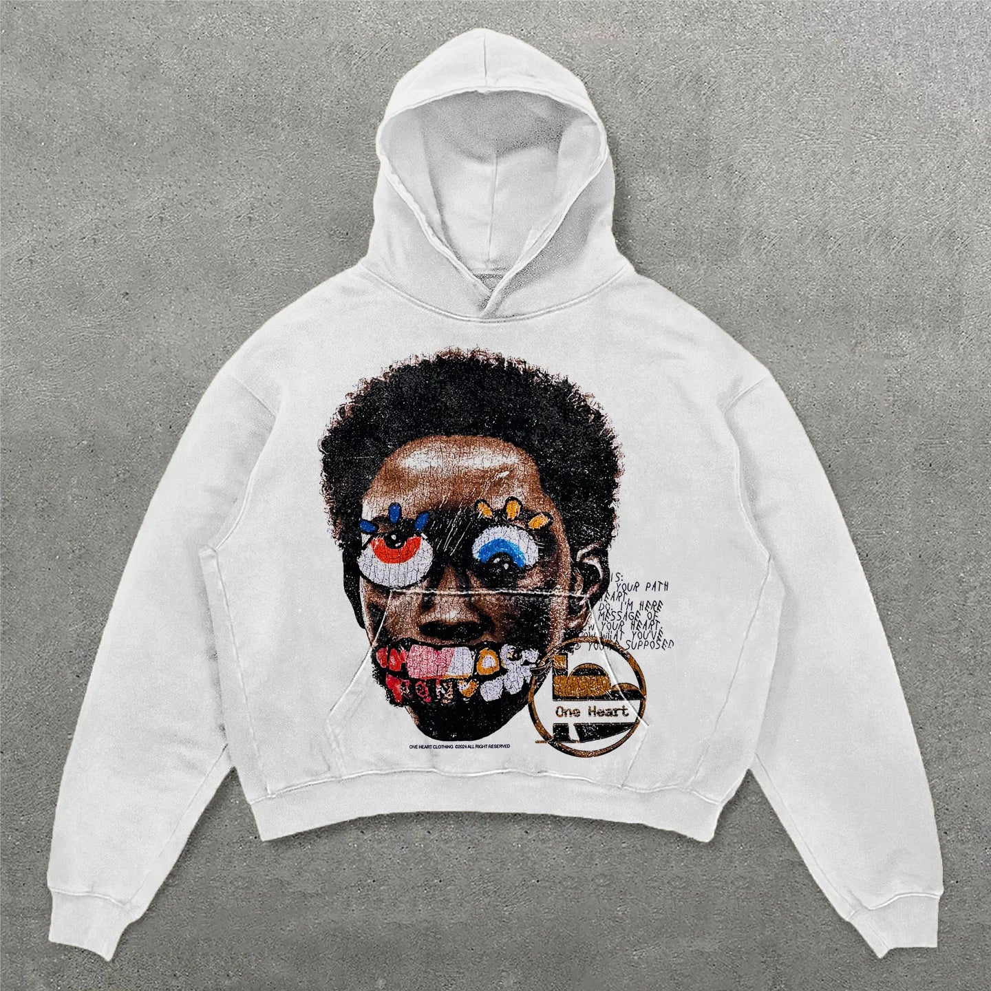 Street Style Cartoon Avatar Letter Print Long Sleeve Hoodies