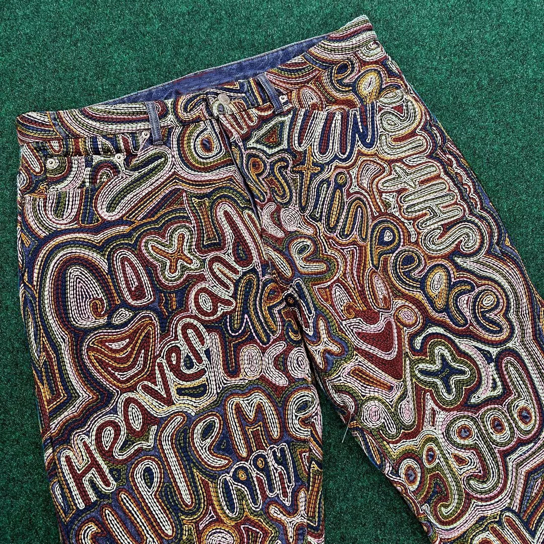 Trendy hip-hop casual artistic pattern trousers