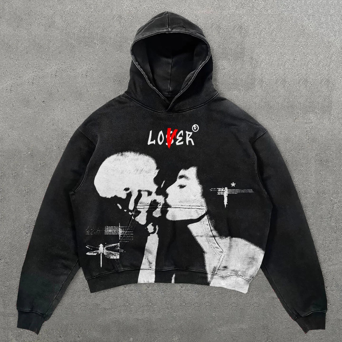 Lover Print Long Sleeve Hoodie