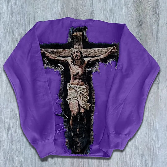 Vintage Crew Neck Tapestry Christian Sweatshirt