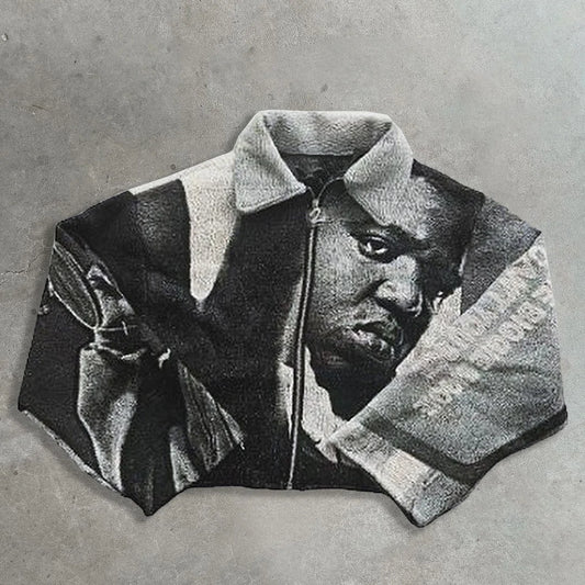 Hip Hop Rap Zip-Up Tapestry Jacket