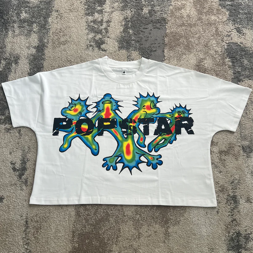 popstar printed cropped T-shirt