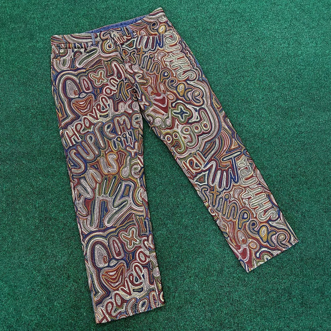 Trendy hip-hop casual artistic pattern trousers