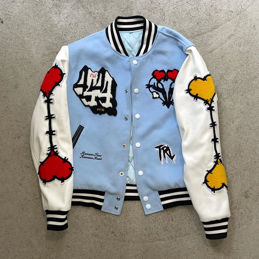 Casual Street Heart Baseball Jacket