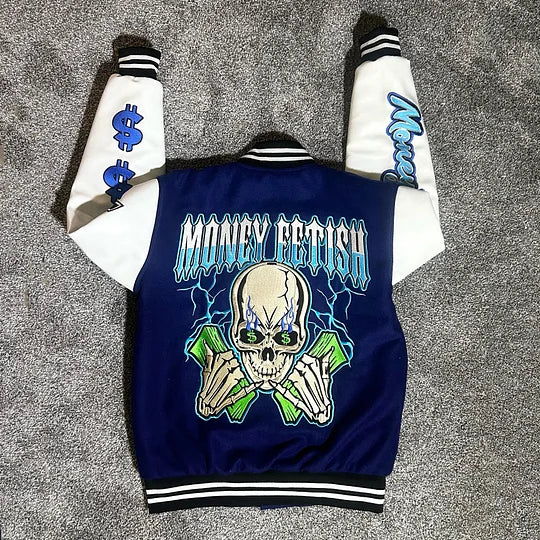 Money Fetish Casual Street Patchwork Baseball Jacket