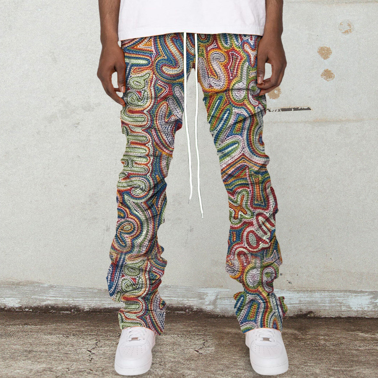 Trendy brand artistic casual printed trousers