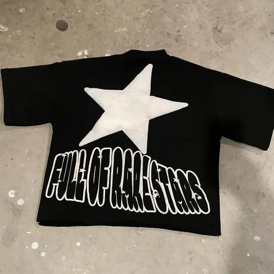 Full Of Rare Stars Print Short Sleeve T-Shirt