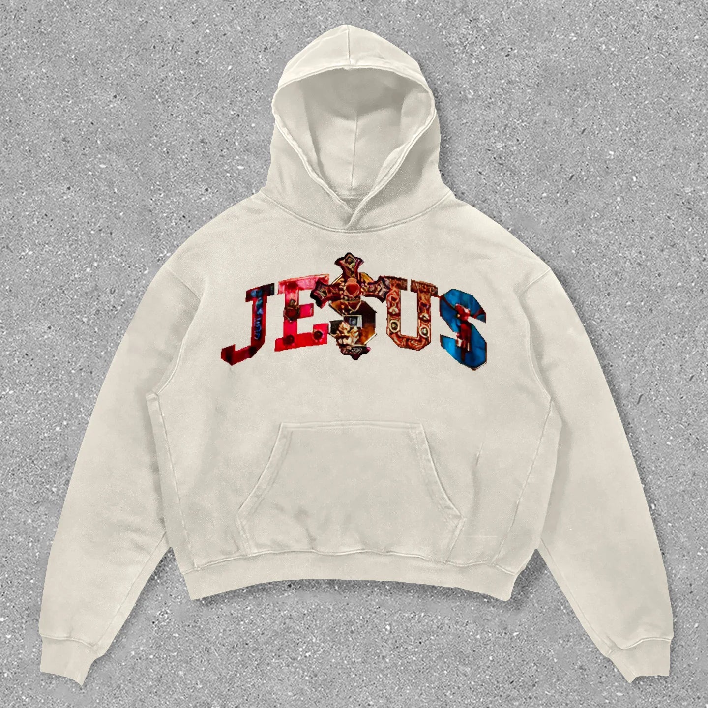 Vintage Christian Print Hoodie