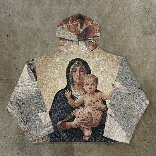 Fashion Virgin Mary Print Long Sleeve Hoodies