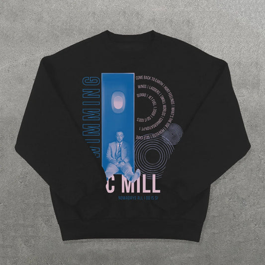 Swimming Printed Crew Neck Sweatshirt