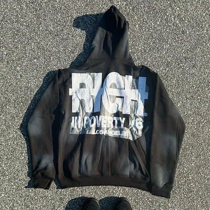 The Rich Print Long Sleeve Zipper Hoodies