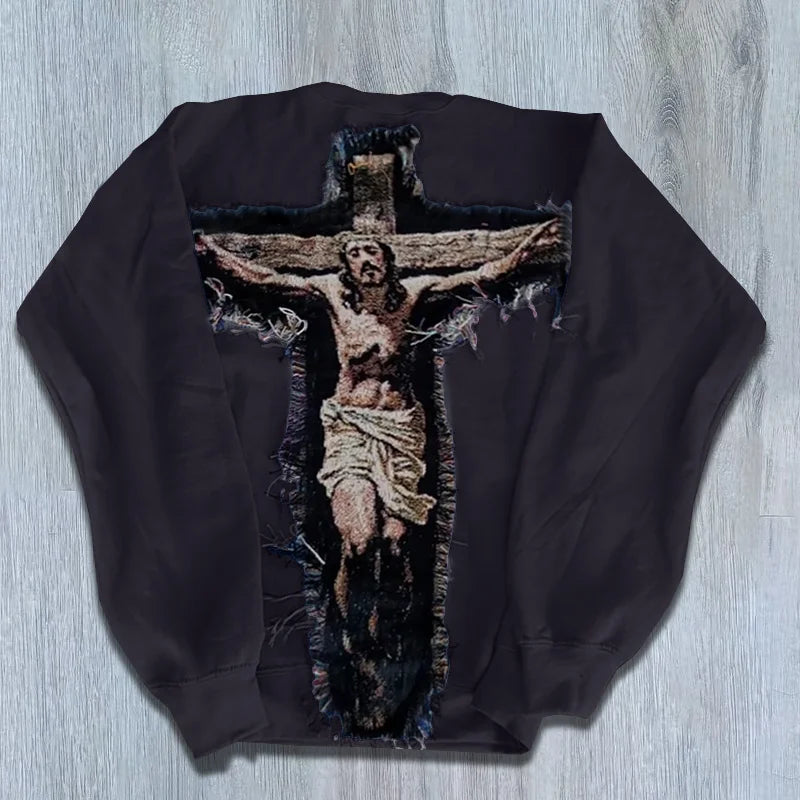 Vintage Crew Neck Tapestry Christian Sweatshirt