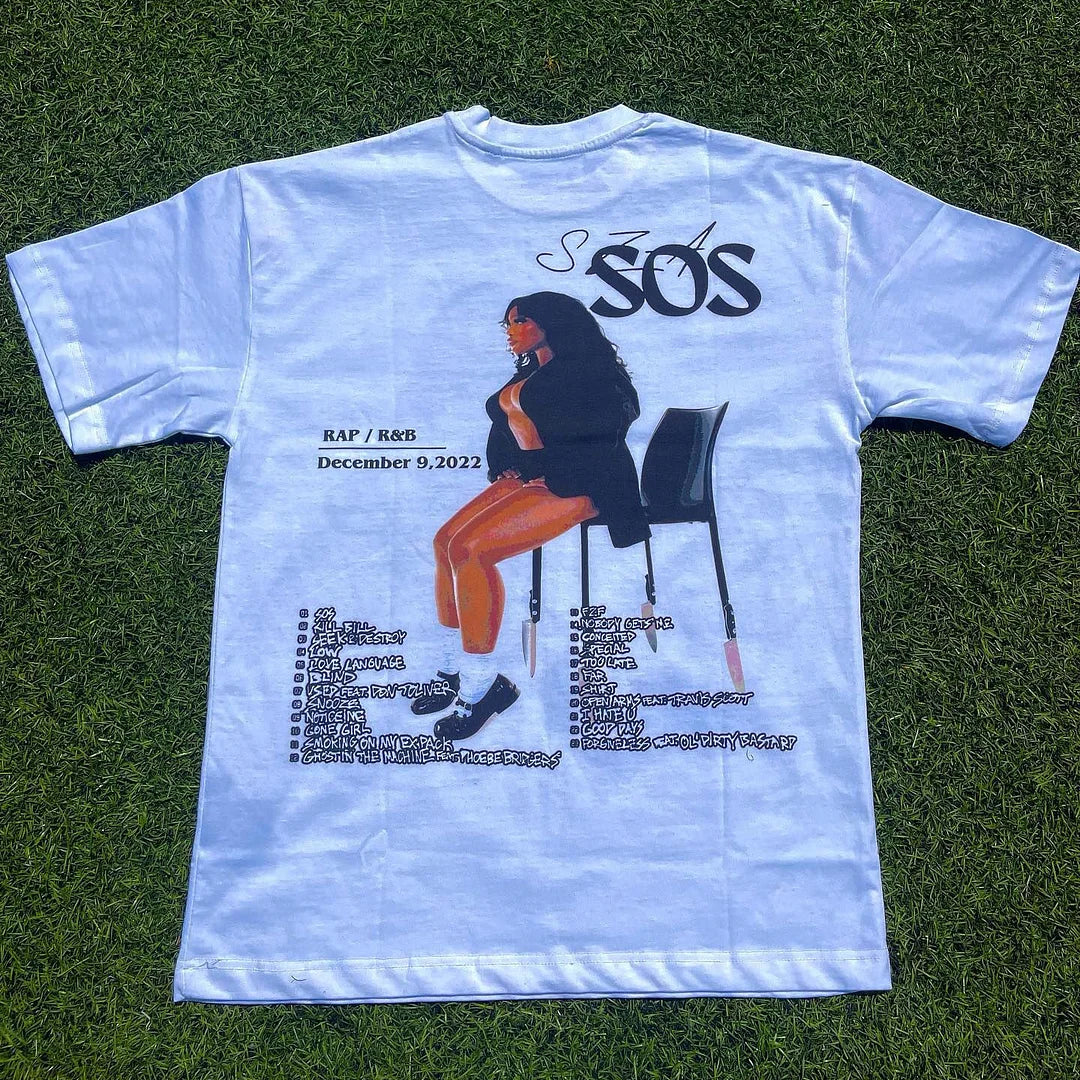 Personalized SZA Print Short Sleeve T-Shirt