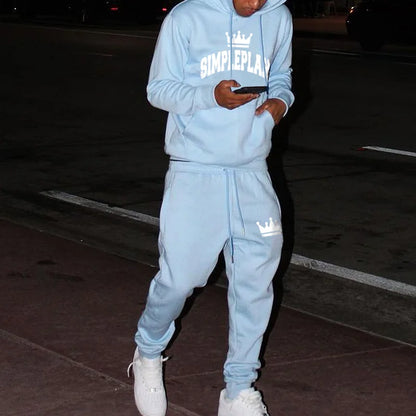 Hiphop Street Drip Tracksuit Blue