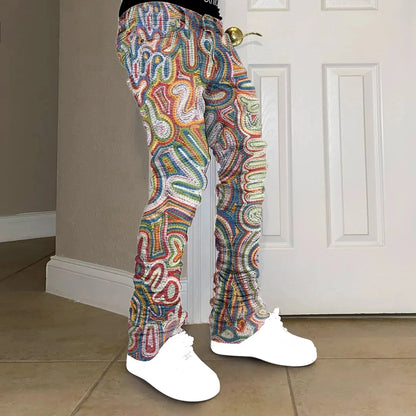 Trendy brand artistic printed casual trousers