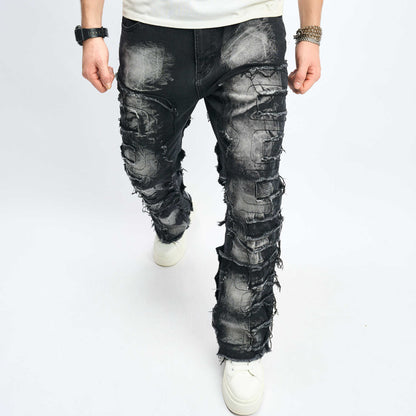 Thermal Graphic Ripped Jeans