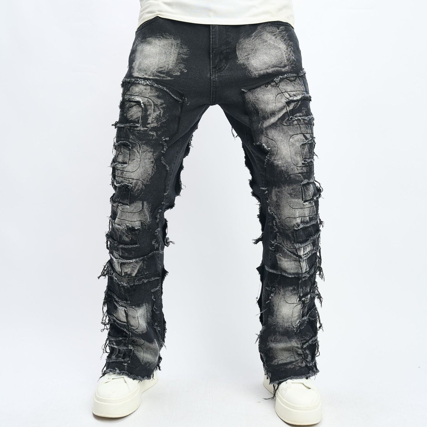 Thermal Graphic Ripped Jeans