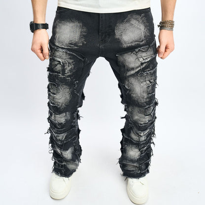 Thermal Graphic Ripped Jeans