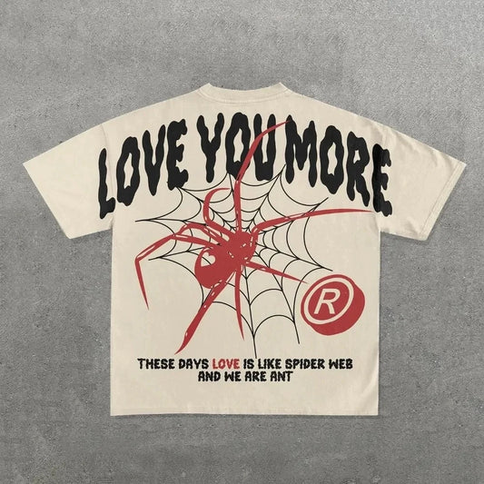 Love You More Print Short Sleeve T-Shirt