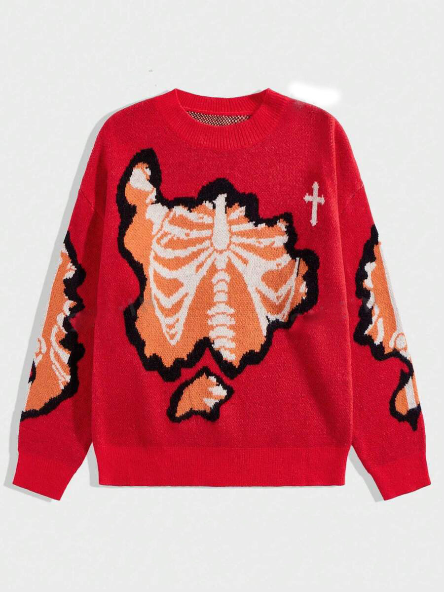 Loose Skeleton Crewneck Pullover