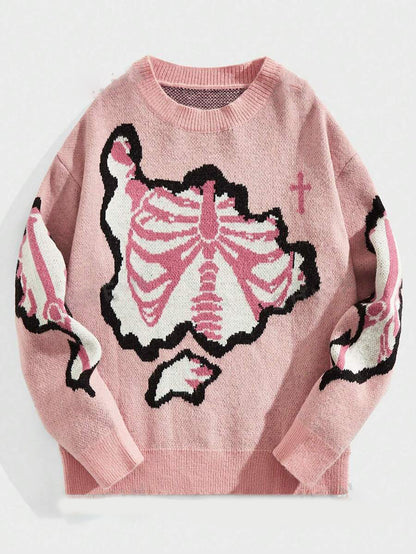 Loose Skeleton Crewneck Pullover