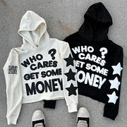 Fuck Money Printed Casual Street Hoodie