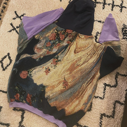 Vintage Angel Print Tapestry Hoodie