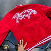 Retro trendy hip-hop baseball jacket