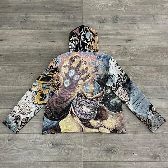 Thanos Print Long Sleeve Hoodies