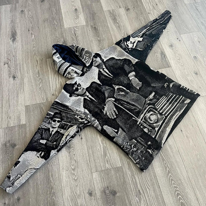 Gangster Casual Street Tapestry Hoodie