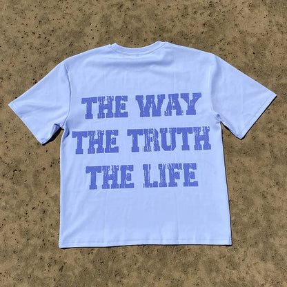 Jesus The Way The Truth The Life Print Short Sleeve T-Shirt