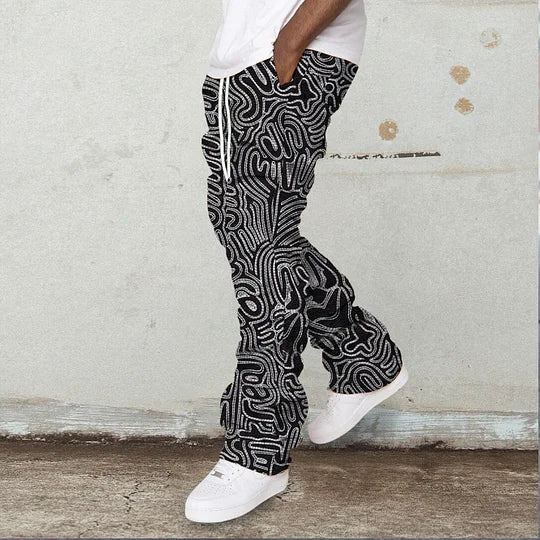 Trendy brand artistic casual printed trousers