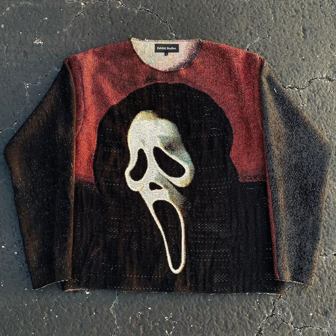 Vintage Screaming Skull Tapestry Sweatshirt