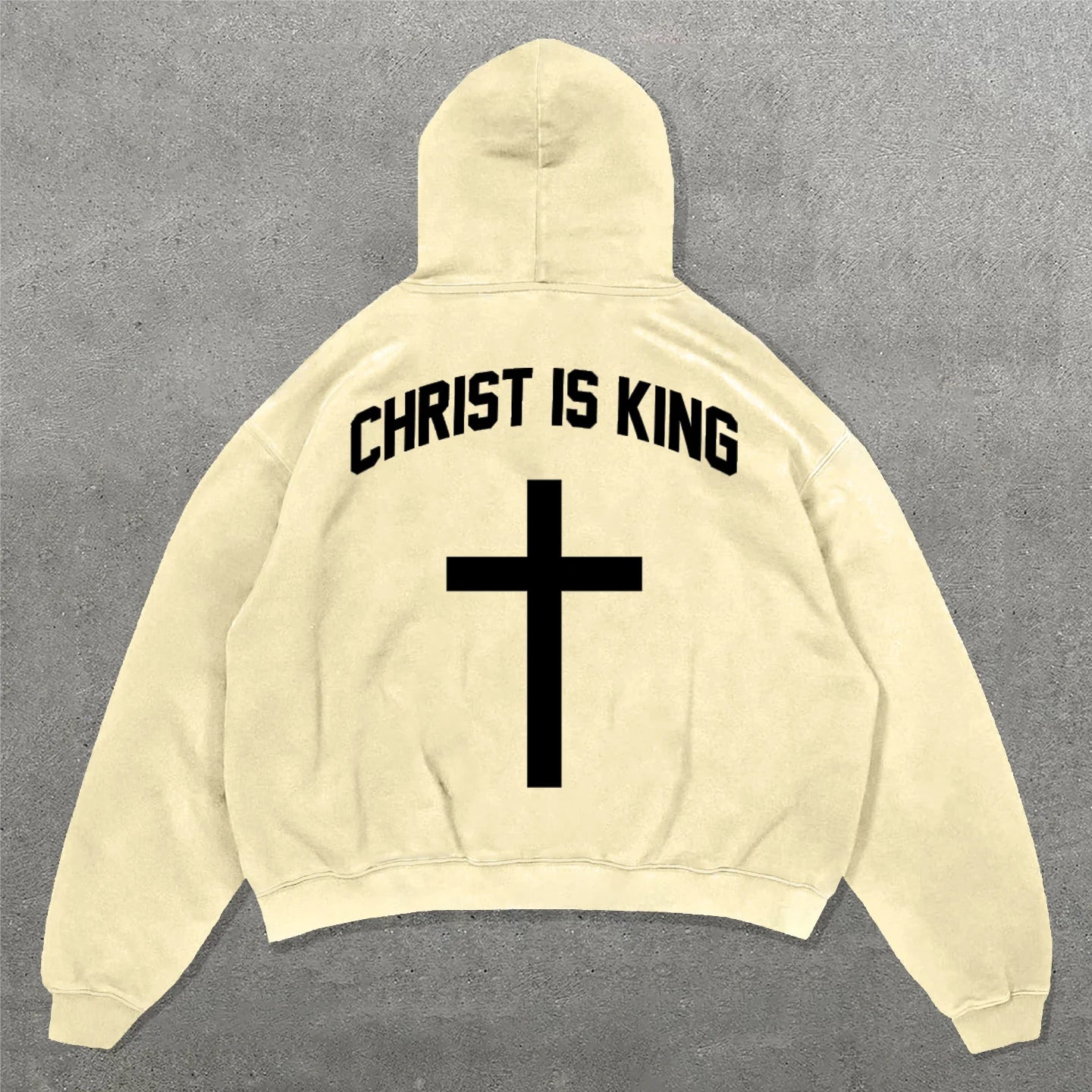 Christ Is King Print Long Sleeve Hoodies