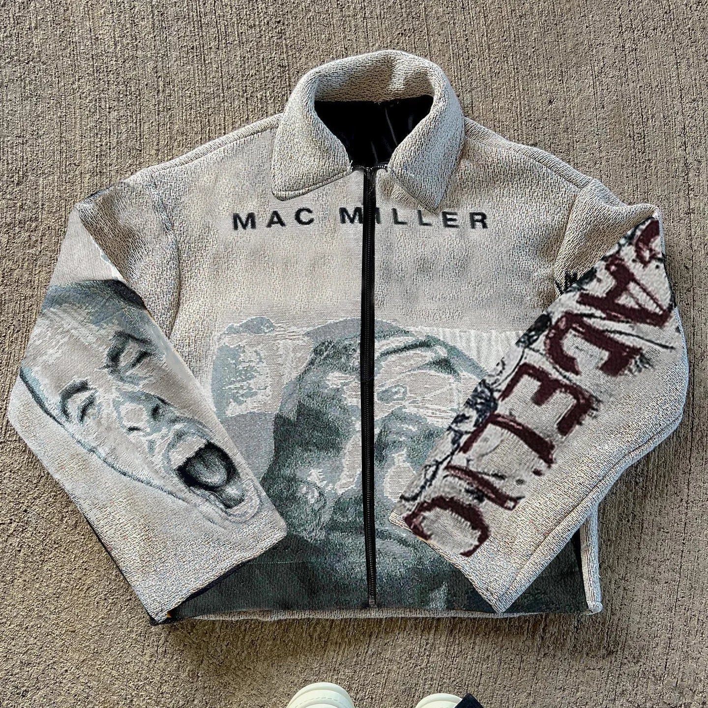 Street Hip Hop Rap Zipper Tapestry Jacket