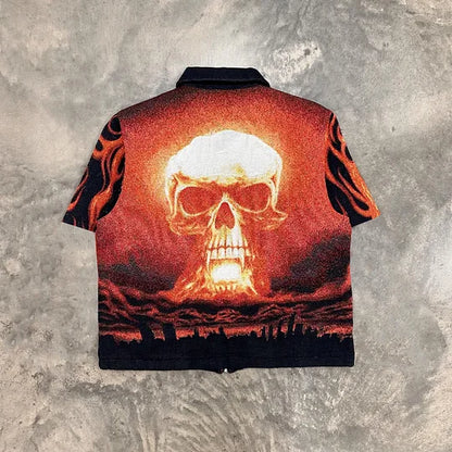 Skull Island Tapestry Zip-Up Shirt