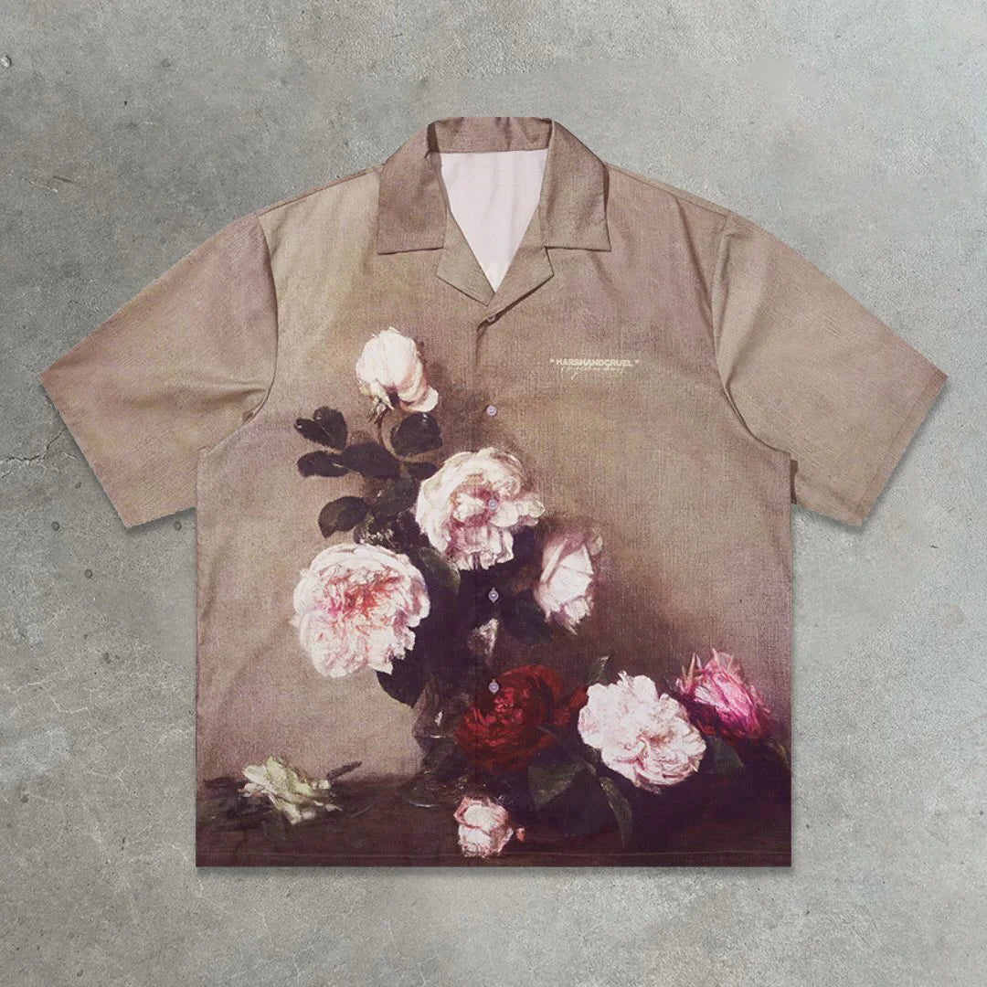 Floral Oil Painting Casual Street Holiday Shirt