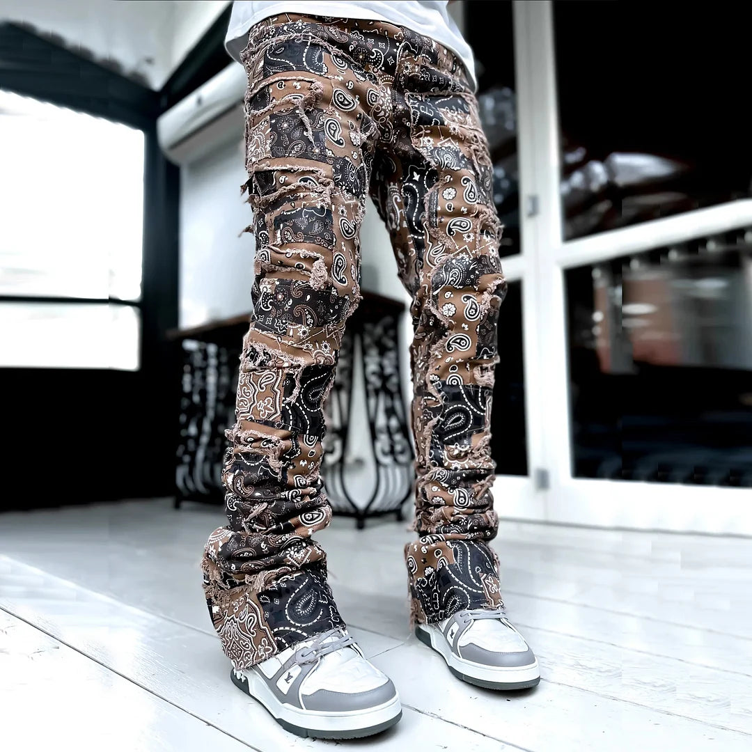 Cashew Pattern Jeans