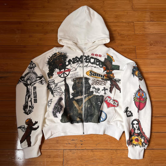 Vintage Zip-Up Jesus Hoodie