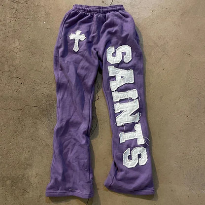 Saint of the Cross patch trousers