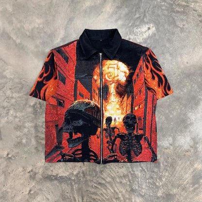 Skull Island Tapestry Zip-Up Shirt