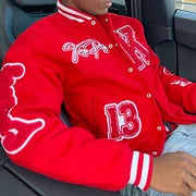 Retro trendy hip-hop baseball jacket