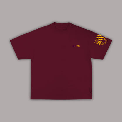 Resilience, Hustle, Respect T-Shirt - Burgundy